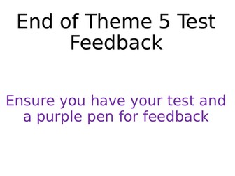 WJEC GCSE Theme 5: L15: Revision, Assessment & Feedback