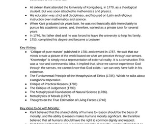 OCR Religious Studies A Level Ethics A* KEY NOTES Ethics -  Kantian Ethics