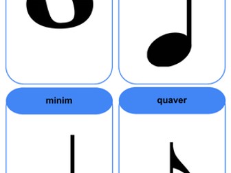 Music note flashcards
