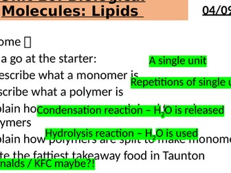 BTEC Applied Science: Unit 10: Lipids