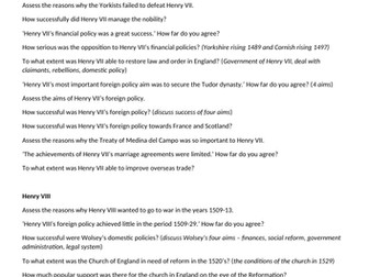 HENRY VIII 1509-1547 NOTES (A Level  OCR History)