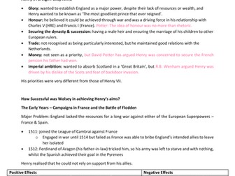 HENRY VIII FOREIGN POLICY NOTES (A Level OCR History)