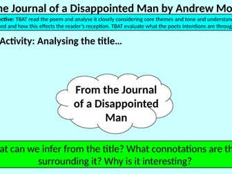 From the Journal of a Disappointed Man A Level  Lesson