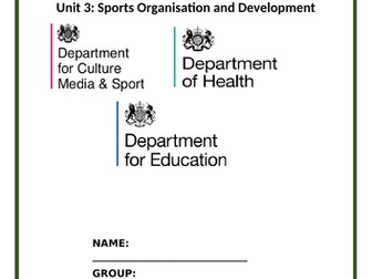 CTEC Sport-Unit 3 Sports Originisation and Development Learning Objective 1 Workbooklet