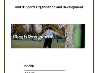 CTEC Sport-Unit 3 Sports Originisation and Development Learning Objective 2 Workbooklet