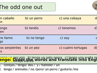 Los colores para describir los animales