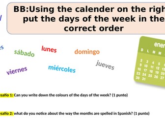 Los dìas de la semana, los meses, los numeros (0-20) y las estaciones