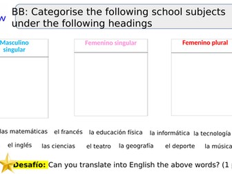 Las asignaturas y dar opiniones