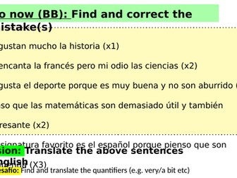 Aprender cómo decir la hora, entender el horario del colegio y repasar las asignaturas