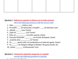 Presente Irregular Verbs Revision