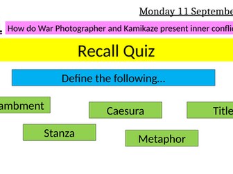 Kamikaze and War Photographer Comparison Power and Conflict Poetry AQA English Literature