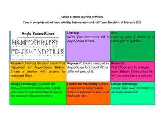 Homework Grid - Home Learning Activities