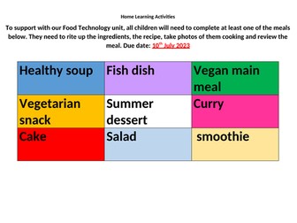 Homework Grid - Home Learning Activities