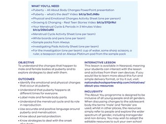 Puberty Education Programme ‘About You’ - 2023/24