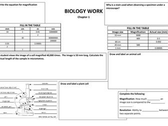 AQA Biology Paper 1 Worksheet