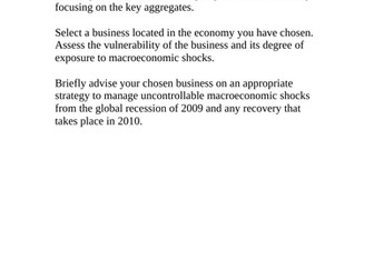 University - Economics for business - example and illustrative analysis of an economy and business