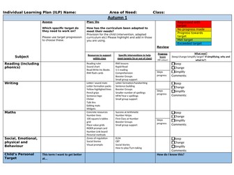 Assess, Plan, Do, Review form - SEN Register