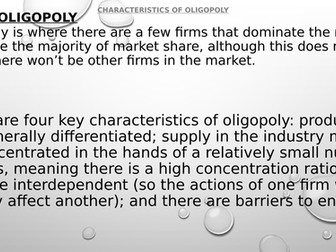 Microeconomics Market Structures Oligopoly - Edexcel Theme 3