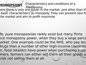 Microeconomics Market Structures Monopsony - Edexcel Theme 3