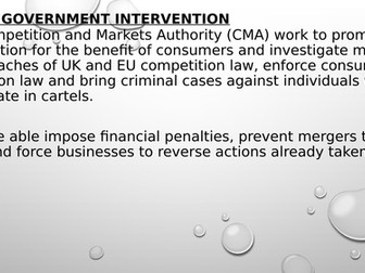 Microeconomics Government Intervention - Edexcel Theme 3