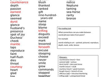 Pre-reading vocabulary task for Robert Browning's 'My Last Duchess'