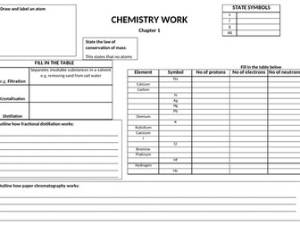 Chemistry Chapter 1-3 worksheet