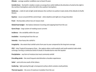 H Geography - Physical - Glossaries