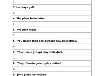 Playing sports - jouer + à