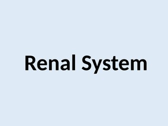 T level Health/HCS renal system