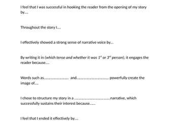 Evaluation template - imaginative writing