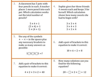 Order of Operations Word Problems