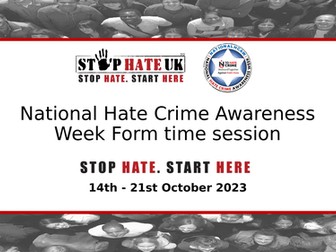 National hate Crime Awareness Week 2023 - Secondary School Education pack