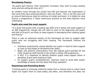 Reading Framework Summary