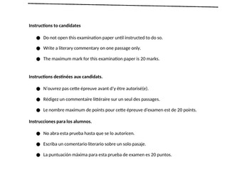 Paper 1 Portuguese A Literature - pratice