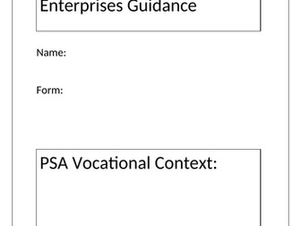 Btec Tech in Enterprise PSA Component One