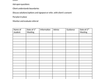Student mentor and adviser Form