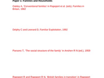 GCSE Sociology Key studies worksheet