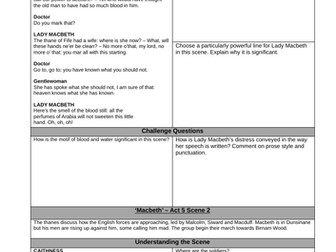 Macbeth - Act 5 Workbook