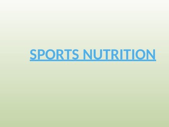 Sport Nutrition