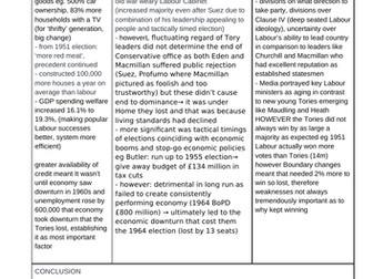 OCR A LEVEL HISTORY BRITIAN 1930-1997 ESSAY PLANS