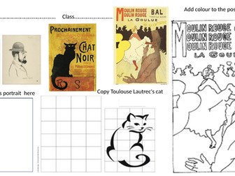 Toulouse Lautrec worksheet
