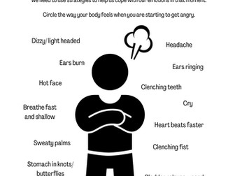 Anger Warning Signs Worksheet