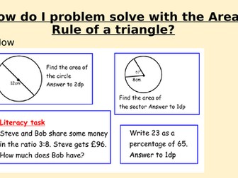 Area of a Triangle Sine Rule 0.5absinC