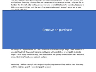 Varjak Paw diary entry complete lesson