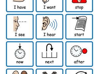 Communication lanyard signs with Widgit Symbols