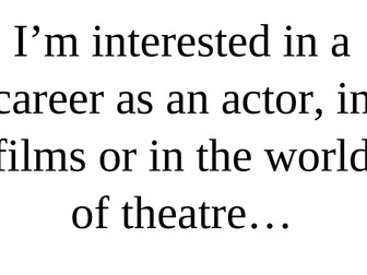 Drama careers route display