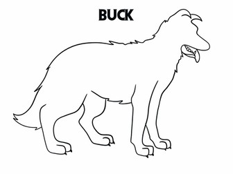 Buck - Call of the Wild Character Dog Outline