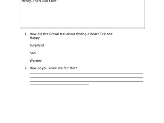 Paddington Reading Comprehension Pack