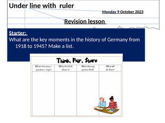iGCSE Edexcel revision lesson 3) Germany: development of dictatorship