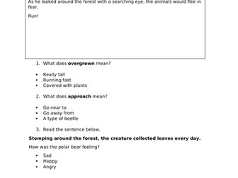 Reading Comprehension Leaf by Sandra Dieckmann